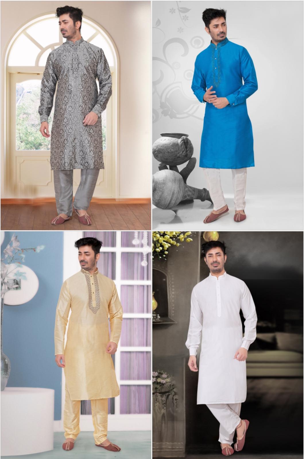 MENS PARTY WEAR STYLISH KURTA PYJAMA SET