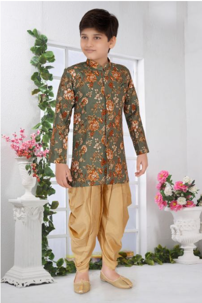 Boys Green Sherwani Set