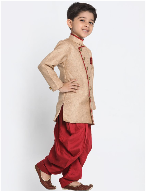 Boys Sherwani Set Party Wear with Pershawari Dhoti Pyjama Set