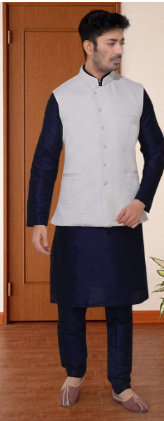 Mens White Waist Coat/Basket