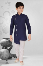 Boys Party Wear Side Cut Styling Kurta Pyjama Set