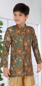 Boys Green Sherwani Set