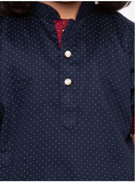 Boys Premium Fabric Cotton Kurta Pyjama Polka Dots