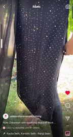 Pure chikankari with mukaish 4 piece set